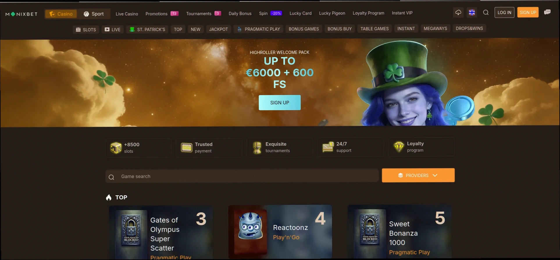 Monixbet Casino 100% tot €150 + 50 Gratis Spins welkomstbonus